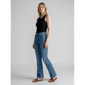 Anthropologie Pilcro High Rise‎ Flare Jeans Blue Button Fly Distressed Size 31
